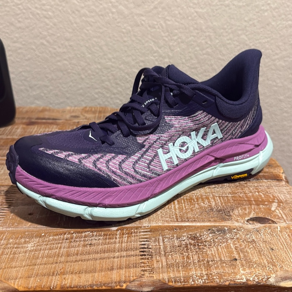 Hoka One One Mafate Speed 4 Night Sky Orchid Flower Trail Running Sneakers Sz 9